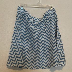 Francescas Blue Chevron Skirt